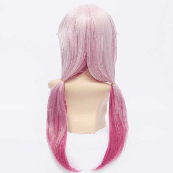 Cosplay pruik ombre roze lang haar met staartjes