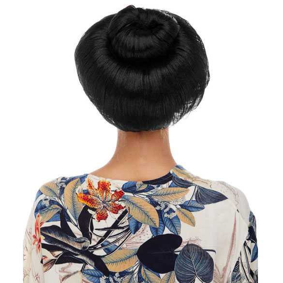 Luxe Japanse Geisha pruik zwart haar met knot