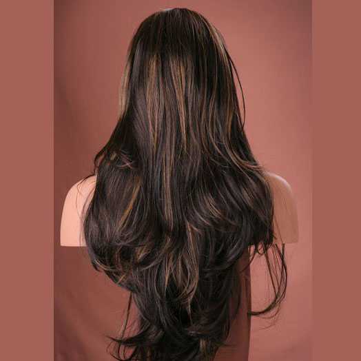 Pruik lang haar met slagen model Carmen kleur FS4/12