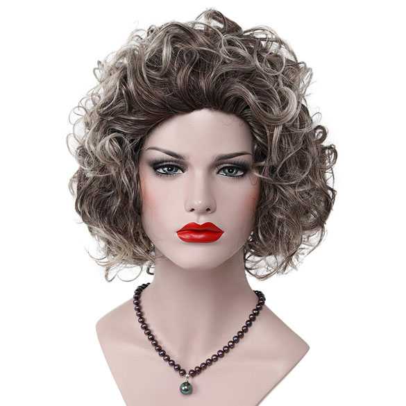 Moderne vlotte pruik kort krullend haar kleur 6T101