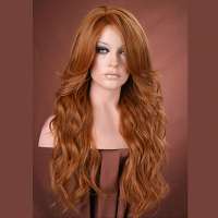 Luxe pruik rood lang haar met slagen model Cala kleur 27