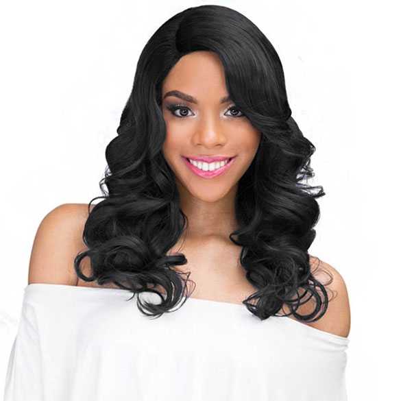 SALE : Lace pruik mix met echt haar halflang model Roslin