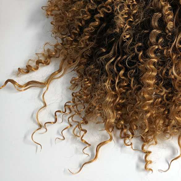 Pruik afro kroes krullend haar blond bruin (B-keuze!)