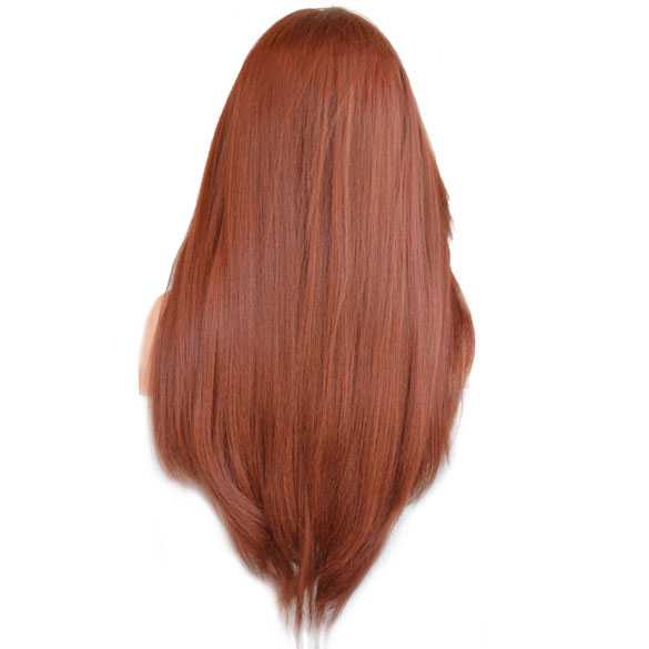 4x4 Lace front pruik lang rood haar model Cameron kleur 130