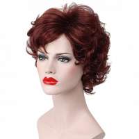Moderne pruik kort krullend haar kleur 33A