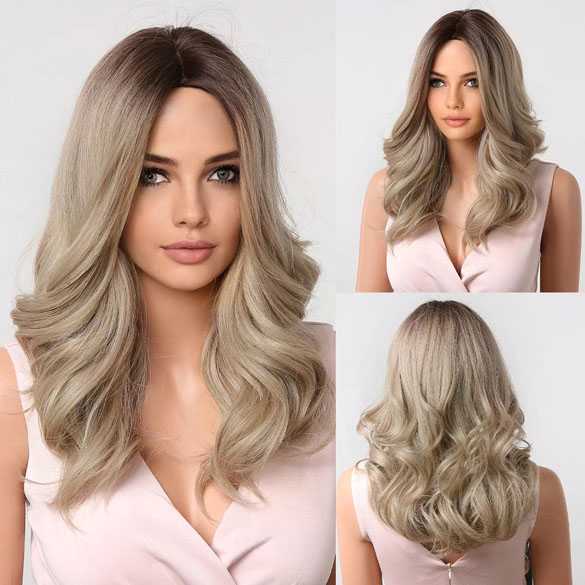 SALE Pruik halflang zandblond haar in laagjes model Sabine