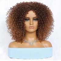 Pruik afro kleine spiraalkrullen schouderlang model 1037 kleur T33-30