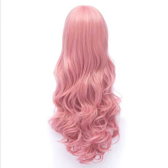 roze pruik krullen
