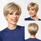 Damespruik kort blond mix in laagjes