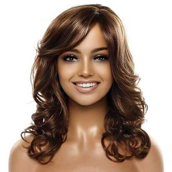 Pruik lang haar bruin met krullen model BLISS FS8-27-613