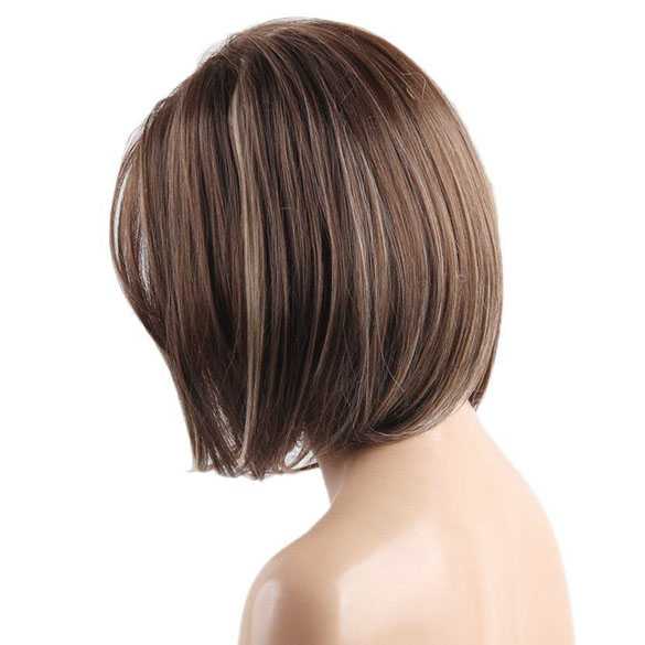 Pruik bob model steil haar in laagjes coffee mix Maggie