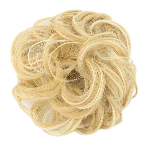 Haar scrunchie met elastiek geelblond mix 1003