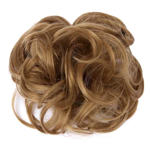 Haar scrunchie met elastiek goudblond kleur 19