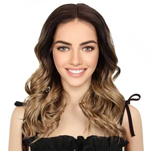 Ombre lace pruik met lang haar zonder pony model Vanessa