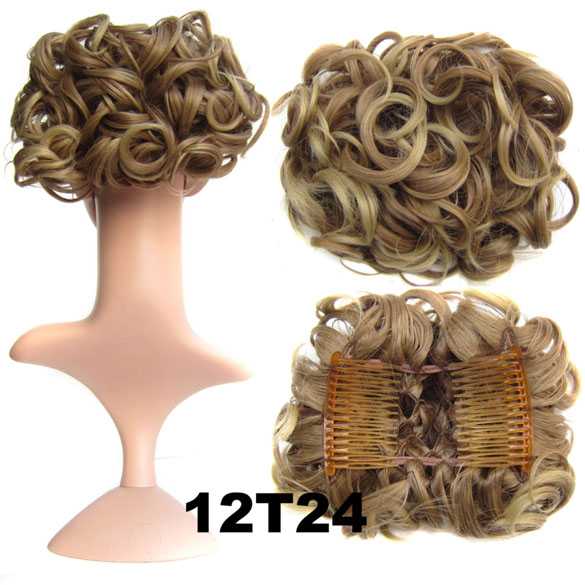 Chignon elastisch haarstukje / vlinderkam kleur 12T24