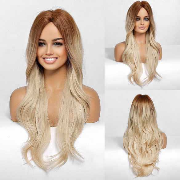 AANBIEDING : Pruik lang haar in lagen met grove slagen model 307