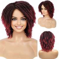 AANBIEDING Pruik rasta afro dreadlock wijnrood mix