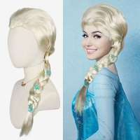 Pruik Elsa Frozen met vlecht + gratis haarnetje