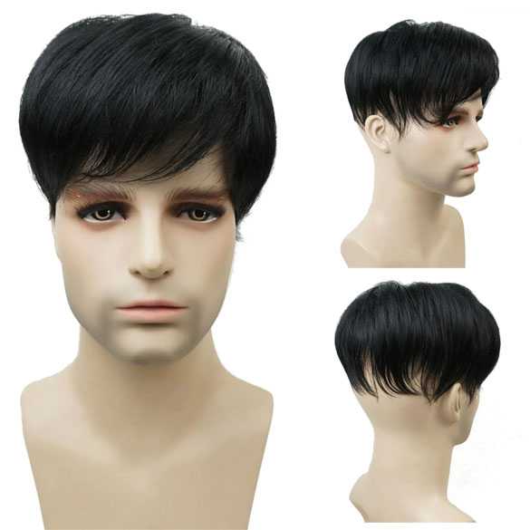 Toupet met clips zwart kleur 1