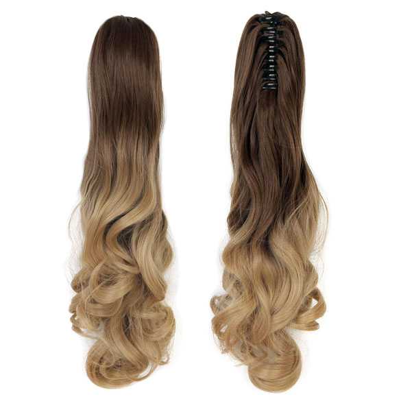 Luxe ombre paardenstaart op klem bruin blond