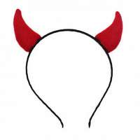 Halloween haarband met rode duivels hoorntjes