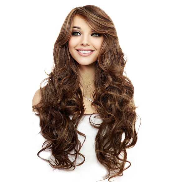 Pruik lang haar met krullen model Boston kleur FS8-27-30