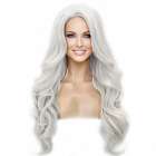 Lace pruik lang lichtgrijs haar zonder pony Kim kleur 60