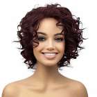 Trendy nonchalante warrige pruik kort bob model wijnrood