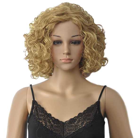 Roodblonde blonde krullen / kroes pruik