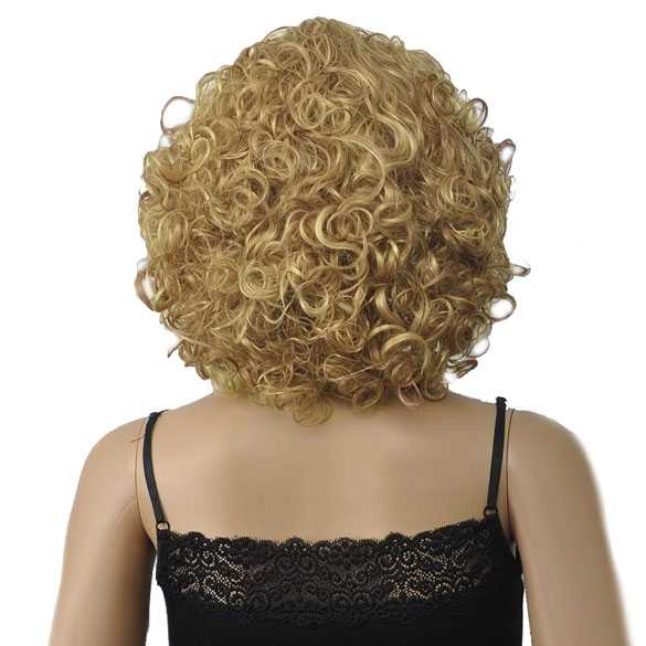 Roodblonde blonde krullen / kroes pruik