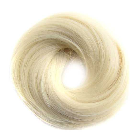 Haar scrunchie steil met elastiek lichtblond kleur 613