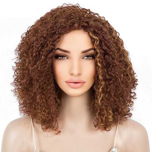 Luxe nonchalante pruik krullend haar model Lima