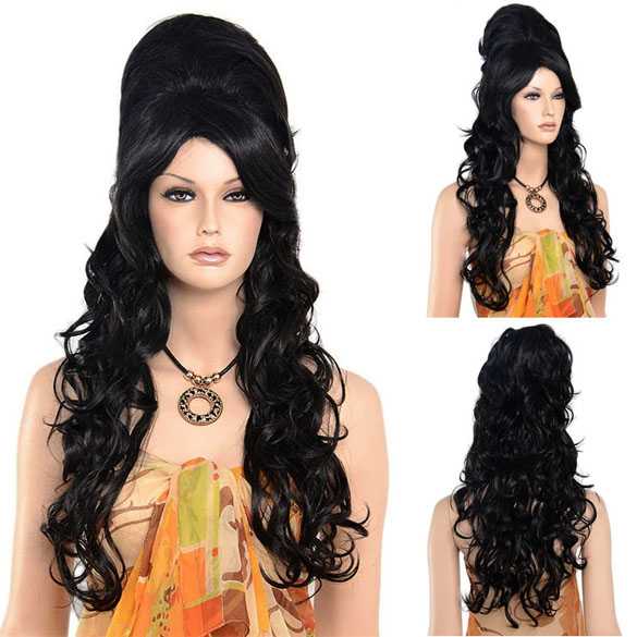 Luxe Amy Winehouse Beehive pruik lang opgestoken haar