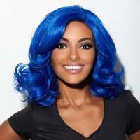 Lace front Diva / Drag pruik groot volume Reagan Regal Blue