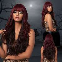 Halloween duo-color pruik lang haar model Lillith