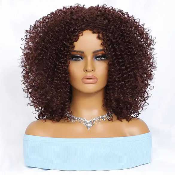 Pruik afro kleine spiraalkrullen schouderlang model 1037 kleur 33