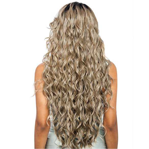 Swiss lace pruik mix met echt haar model BS298 blondmix