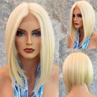 Lace front pruik schuin bob model Libby kleur 613 lichtblond