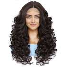 Luxe lace front pruik bruin lang krullend haar kleur 4