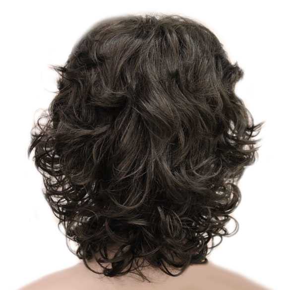 Moderne pruik kort krullend haar bruin kleur 6