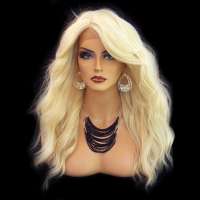 Lace pruik lichtblond lang golvend haar Tease kleur 613