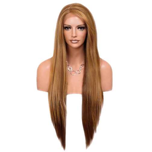 Lace pruik superlang steil haar model Yumi kleur DX3147