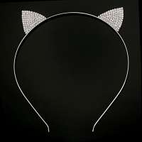Luxe metalen haarband model katten oortjes diamant