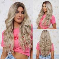Luxe pruik lang blond haar zonder pony model 077-2