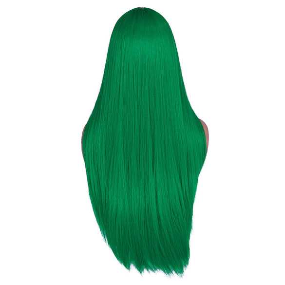 Cosplay pruik lang steil haar zonder pony kleur gif groen