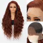 Swiss lace front pruik met zeer lang haar 85 cm koper roodbruin Swiss lace front pruik met zeer lang haar 85 cm koper roodbruin
