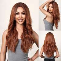 Pruik lang haar koper rood zonder pony model 9007