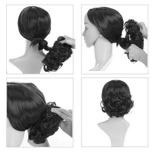 AANBIEDING : Chignon elastisch haarstukje / vlinderkam kleur 24H613