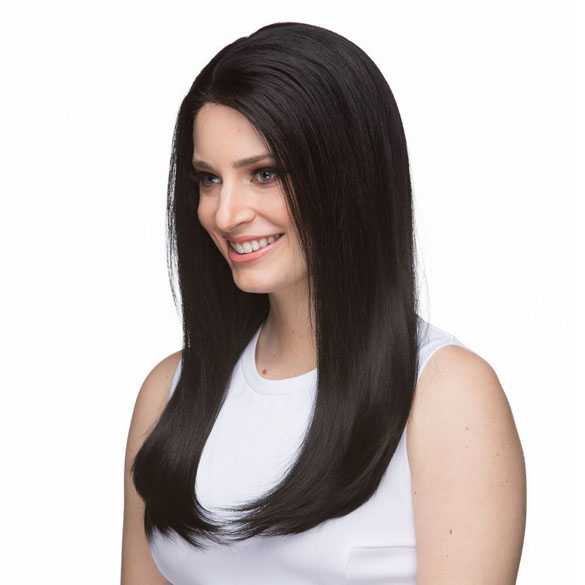 Lace pruik mix met echt haar model Charity kleur 1b
