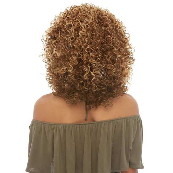 Pruik schouderlang krullend haar model Onica